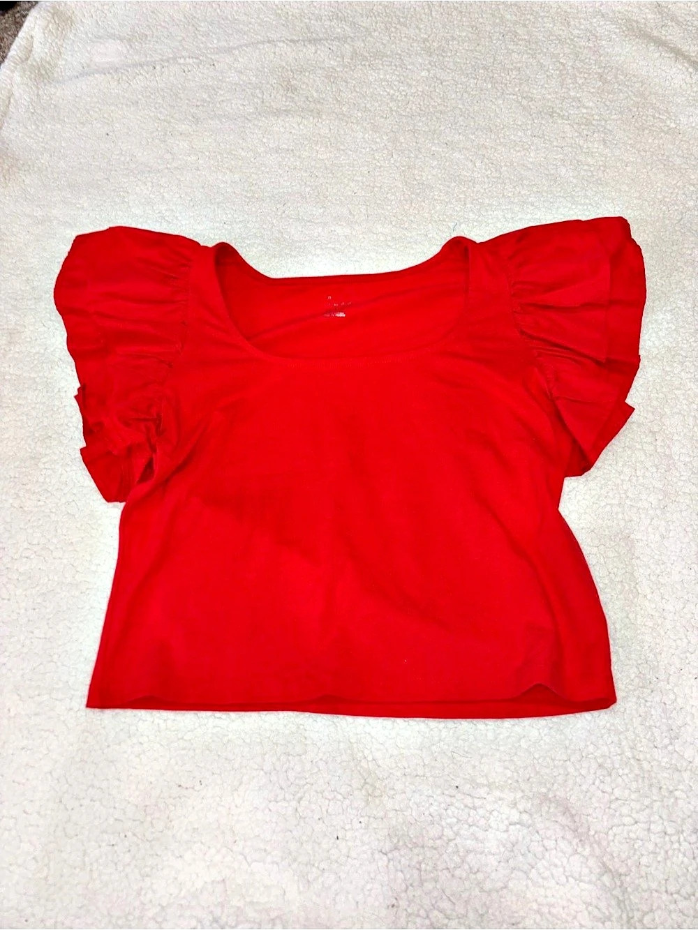 a new day Ruffled Sleeve Top in Red Size Small Like New